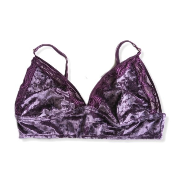 NWT Soma Women's Size M Purple Velvet Illusion Bralette - Picture 3 of 13